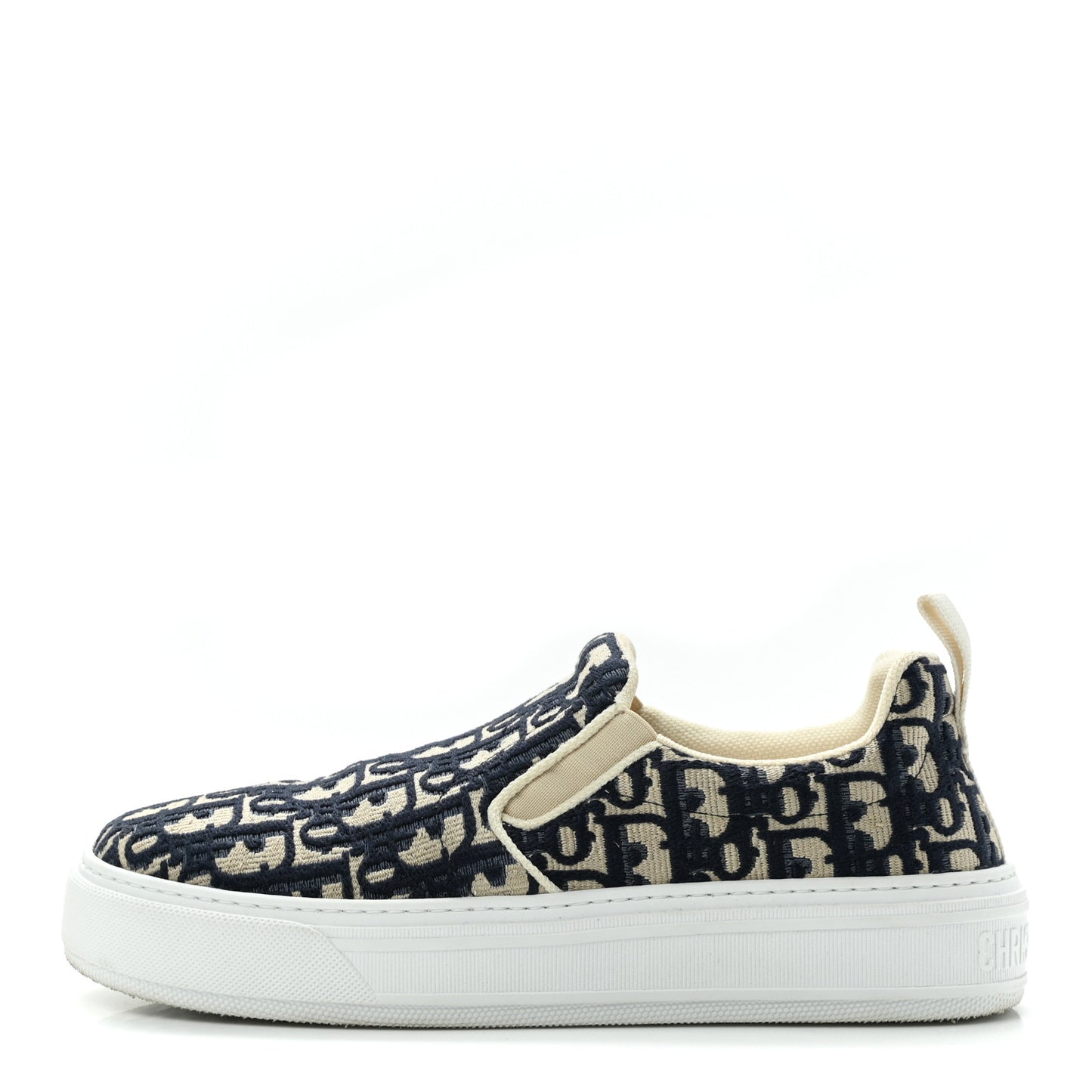 Canvas Oblique Embroidered Womens Solar Slip On Sneakers 39.5 Deep Blue