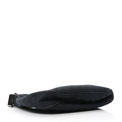 Gucci Monogram Medium Half Moon Hobo Black 4 of 10