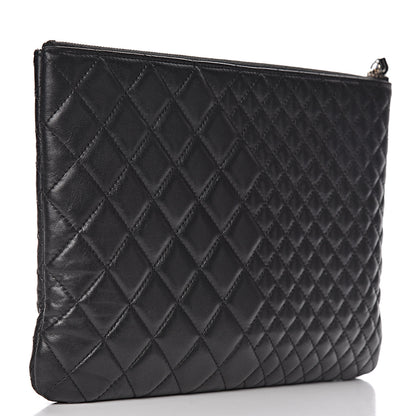Chanel Lambskin Bi Quilted Medium Cosmetic Case Black 3 of 11