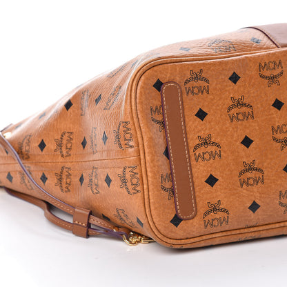 MCM Visetos Medium Liz Reversible Shopper Tote Cognac 9 of 17