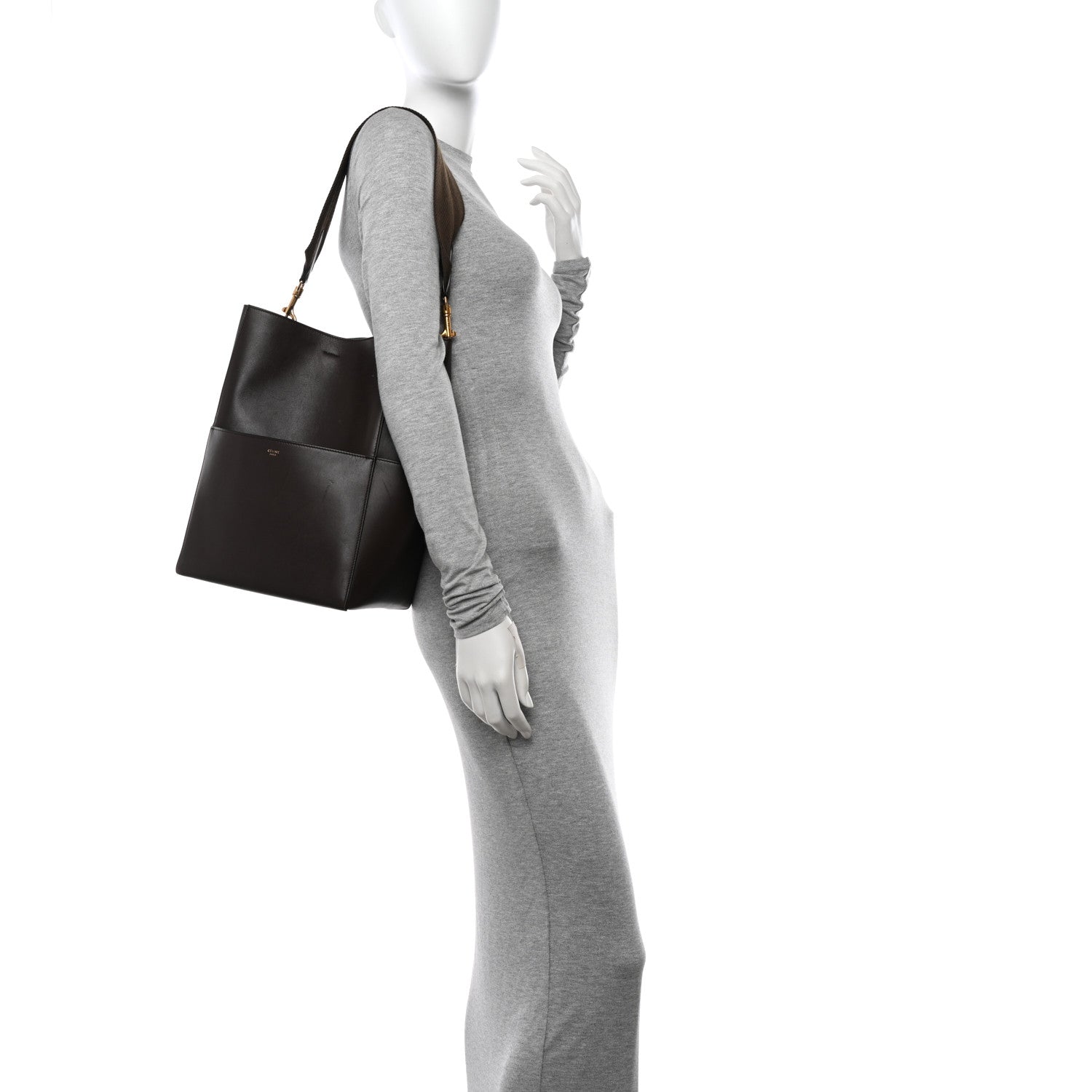 Celine Supersoft Calfskin Sangle Bucket Bag Wood 2 of 14