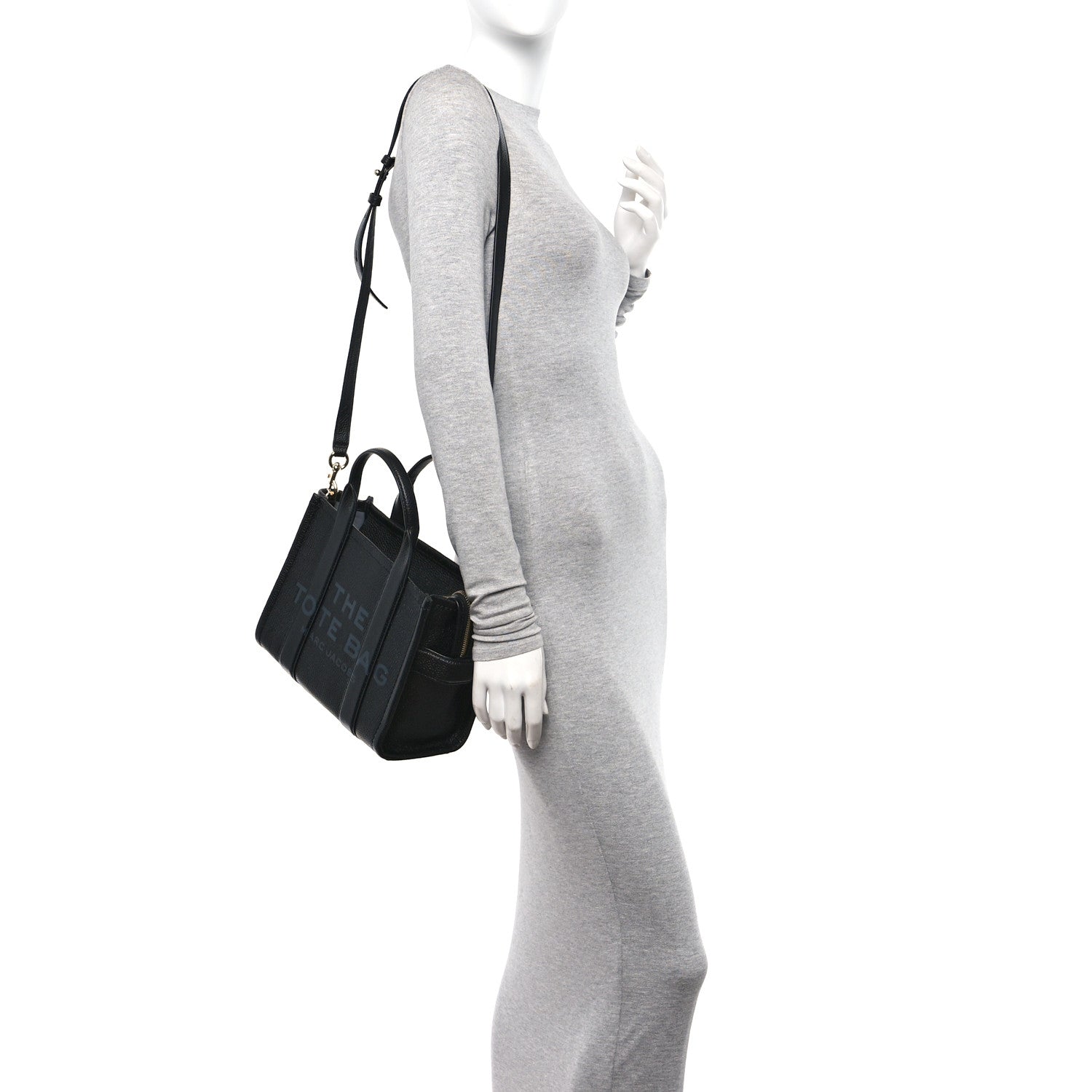 Marc Jacobs Grained Calfskin Small The Tote Bag Black 2 of 10