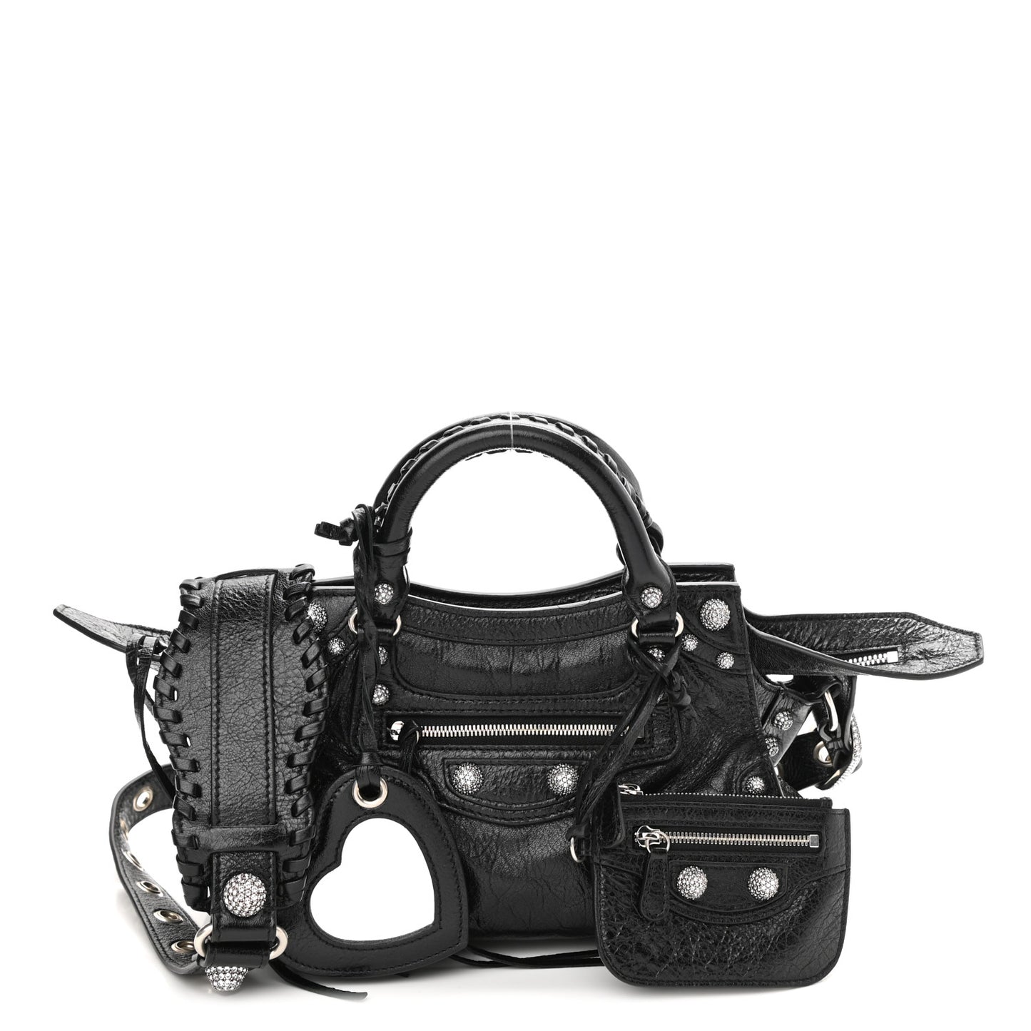 Agneau Arena Crystal Neo Cagole Handbag XS Black