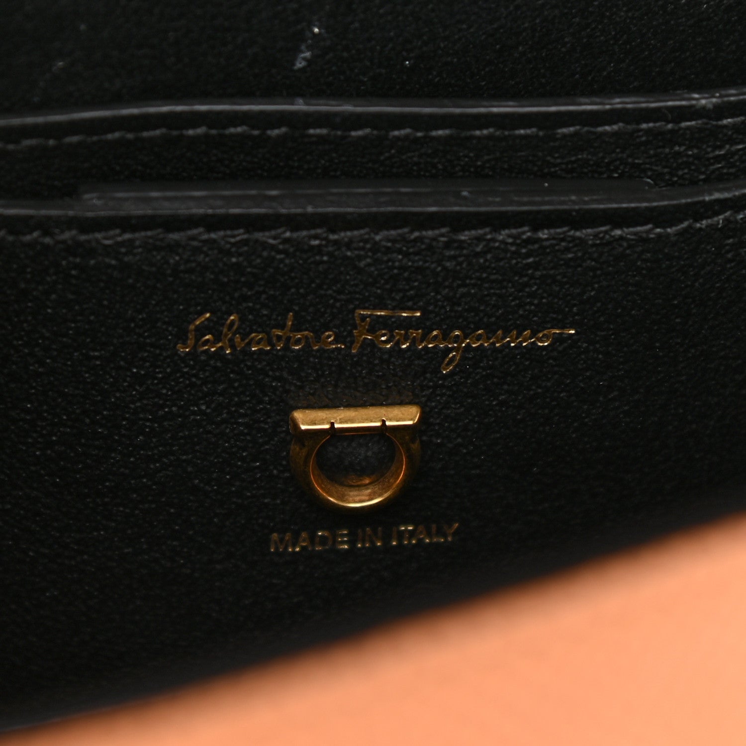 Salvatore Ferragamo Grained Calfskin Trifolio Flap Bag Tan 6 of 11