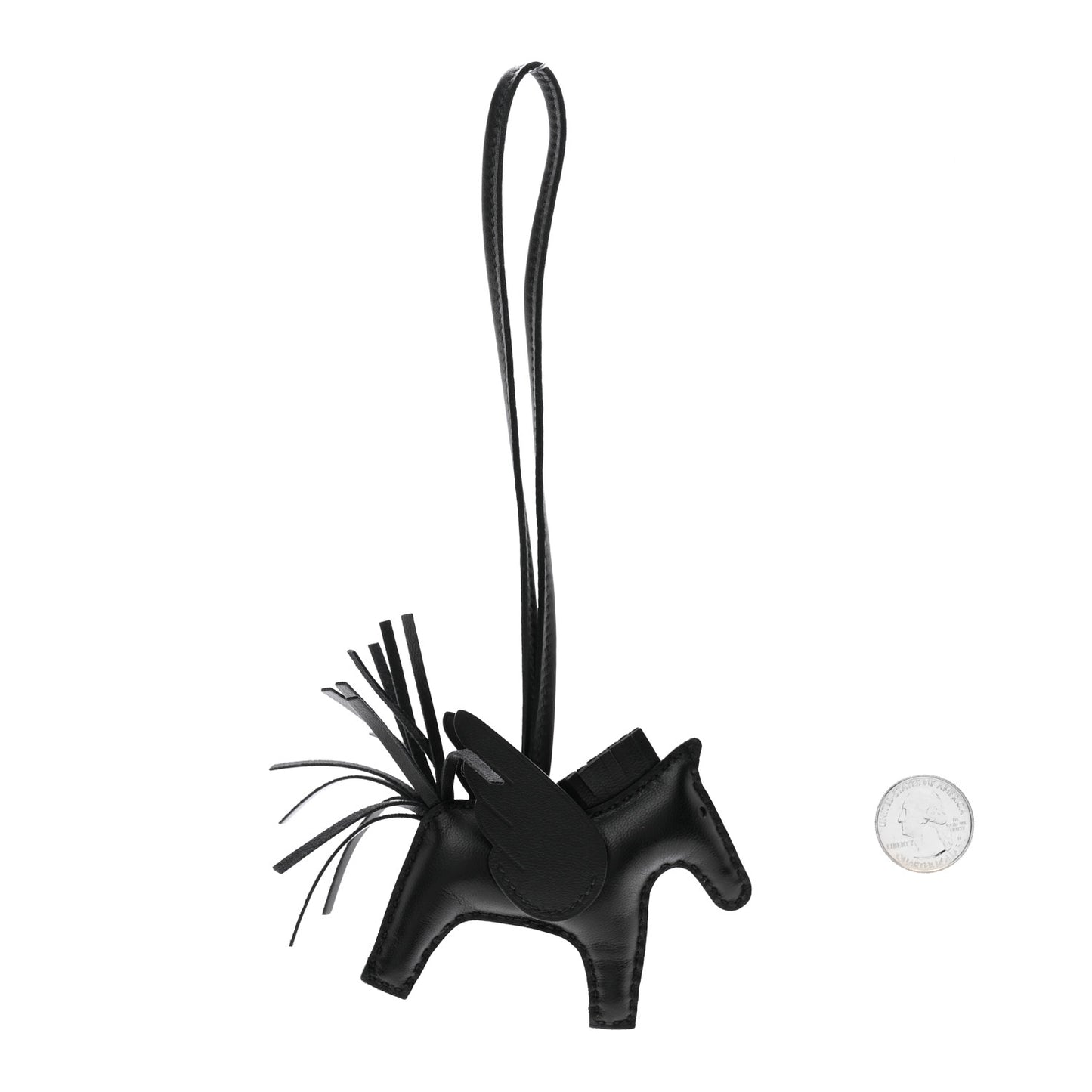 Milo Lambskin Grigri Rodeo Pegase Horse Bag Charm PM So Black