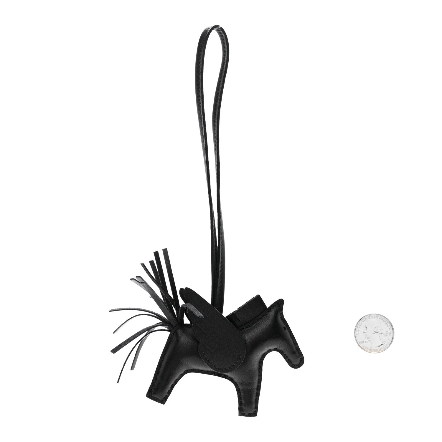 Hermes Milo Lambskin Grigri Rodeo Pegase Horse Bag Charm PM So Black 2 of 5