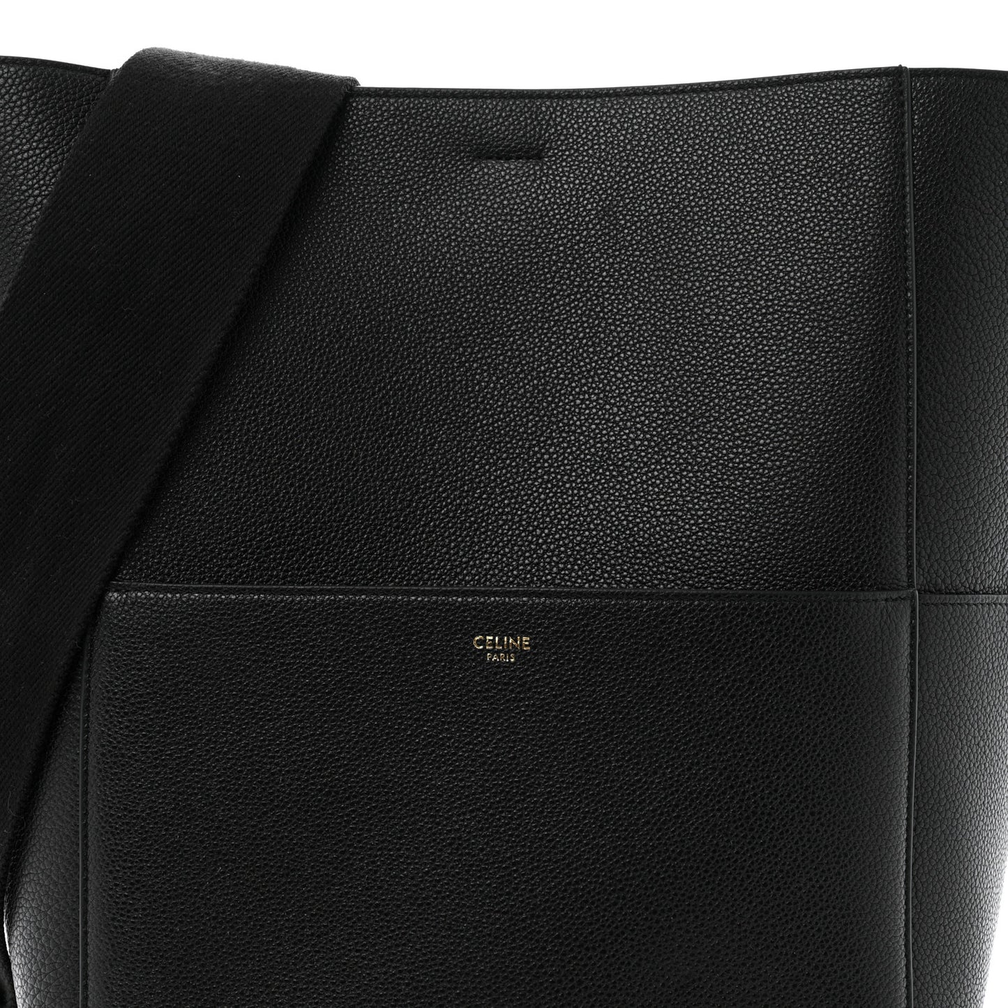 Soft Grained Calfskin Sangle Bucket Bag Black