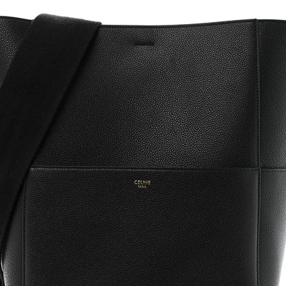 Celine Soft Grained Calfskin Sangle Bucket Bag Black 8 of 12
