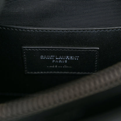 Saint Laurent Sheepskin Matelasse Chevron Monogram Large College Satchel Black 7 of 11