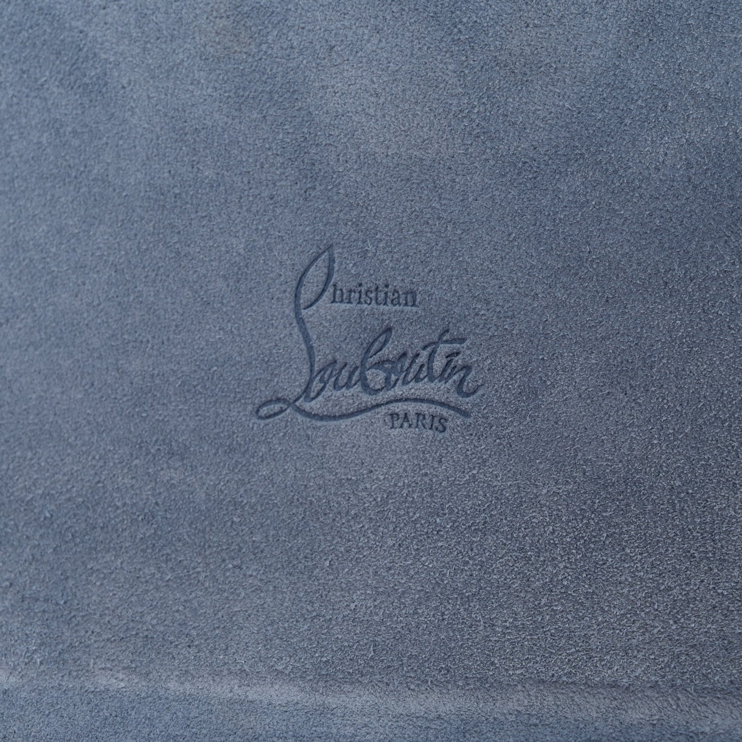 Denim Calfskin Patent Pearl Spikes Loubinthesky Paloma Clutch Paloma Blue