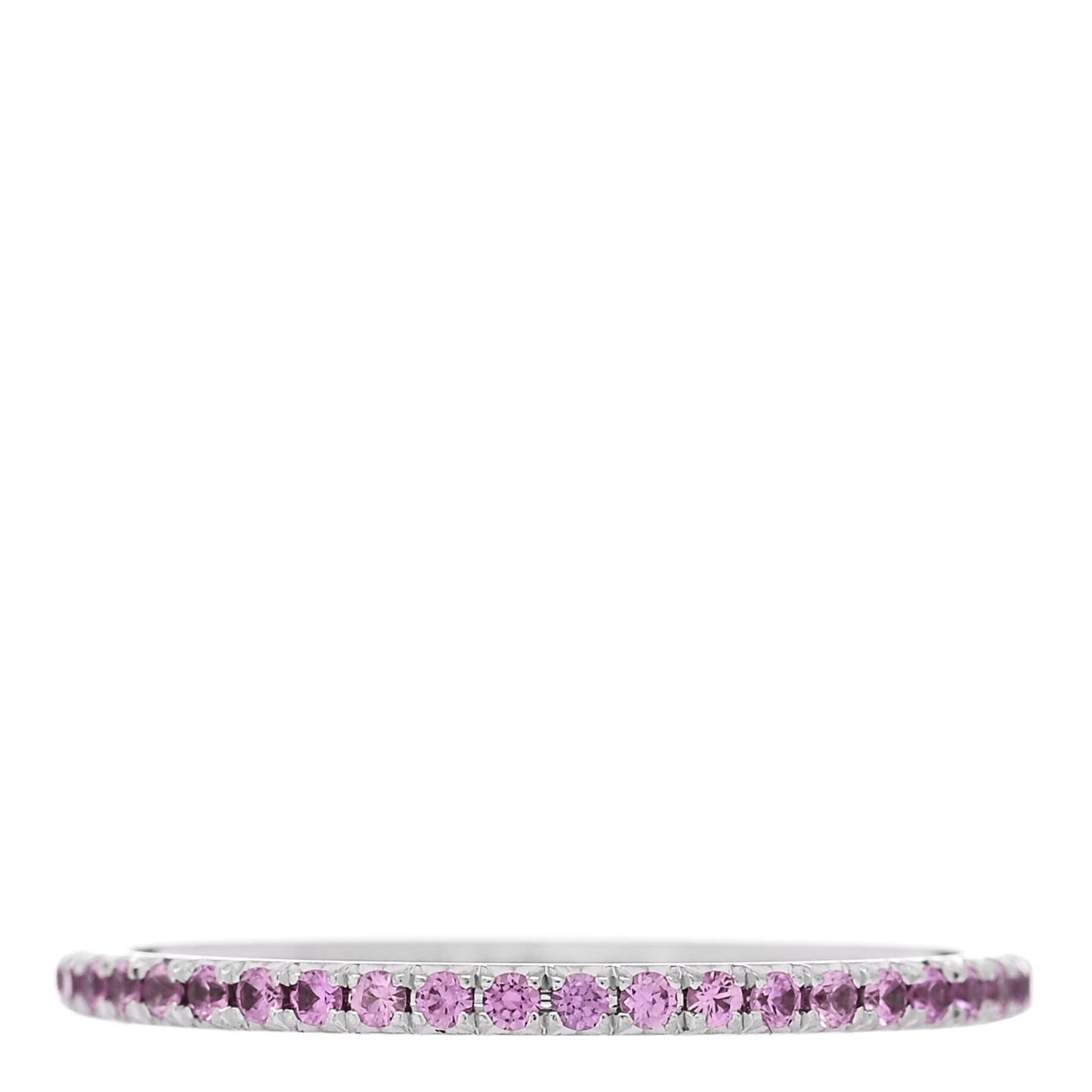 18K White Gold Pink Sapphire Metro Ring 56 7.5