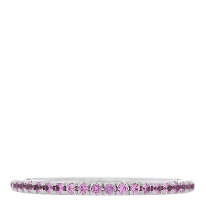Tiffany 18K White Gold Pink Sapphire Metro Ring 56 7.5 1 of 5