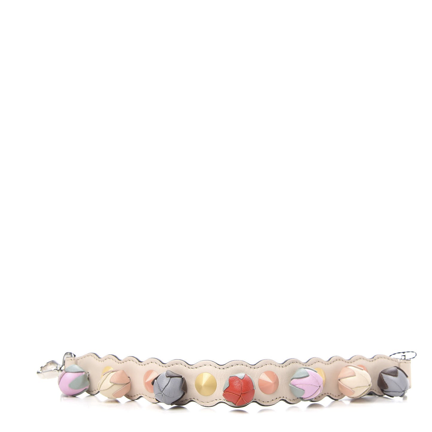 Calfskin Rosebud Studded Mini Strap You Camelia Multicolor