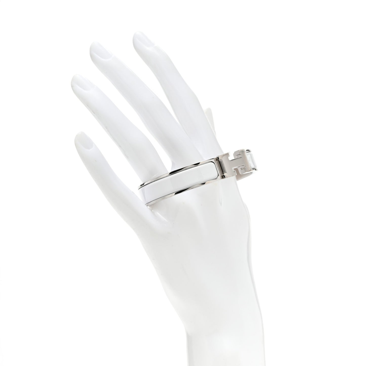 Enamel Narrow Clic Clac H Bracelet PM White
