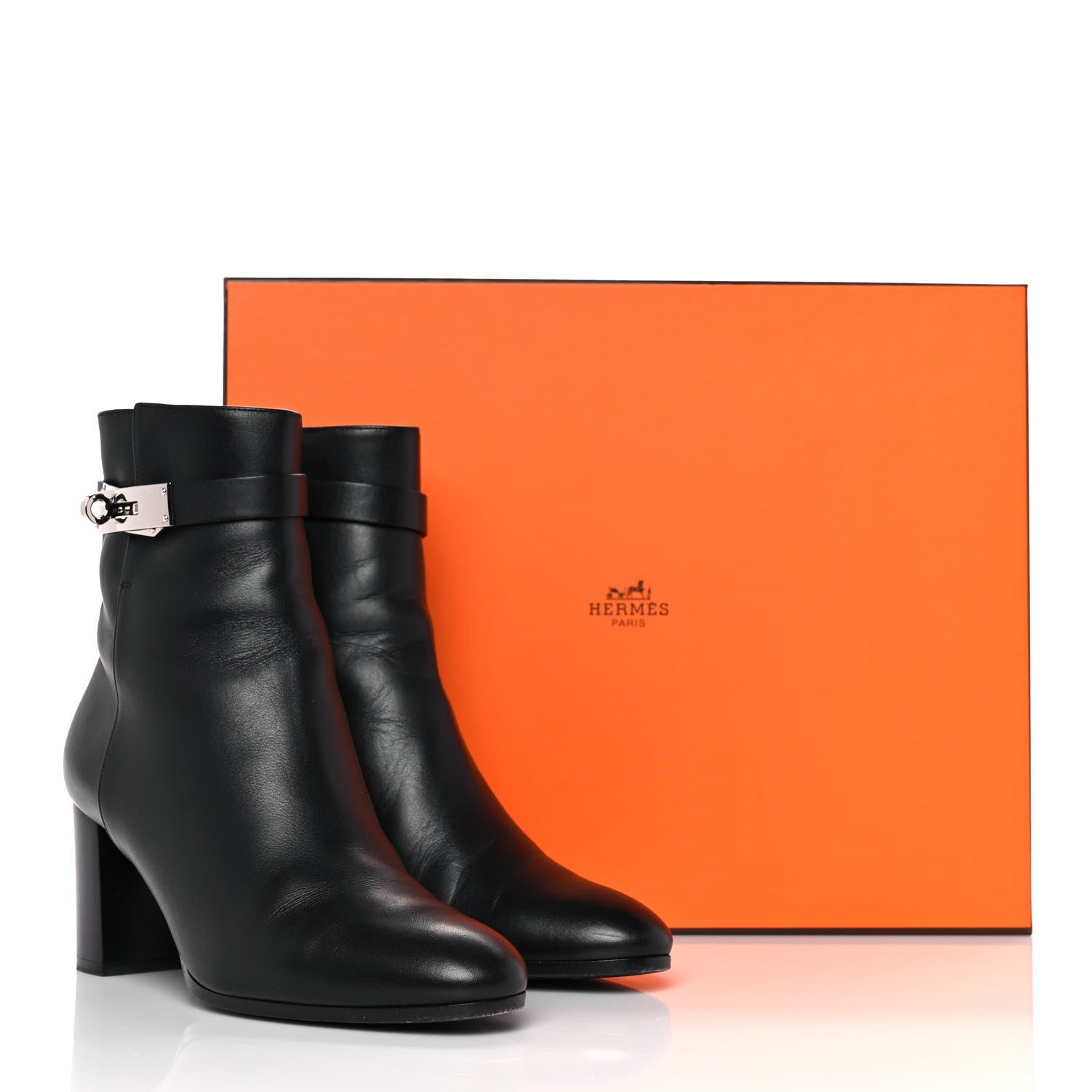 Hermes Calfskin Saint Germain Ankle Boots 37 Black 8 of 8