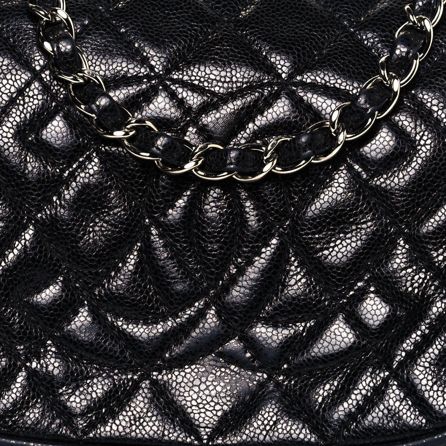 Caviar Quilted Timeless Accordion Flap Black