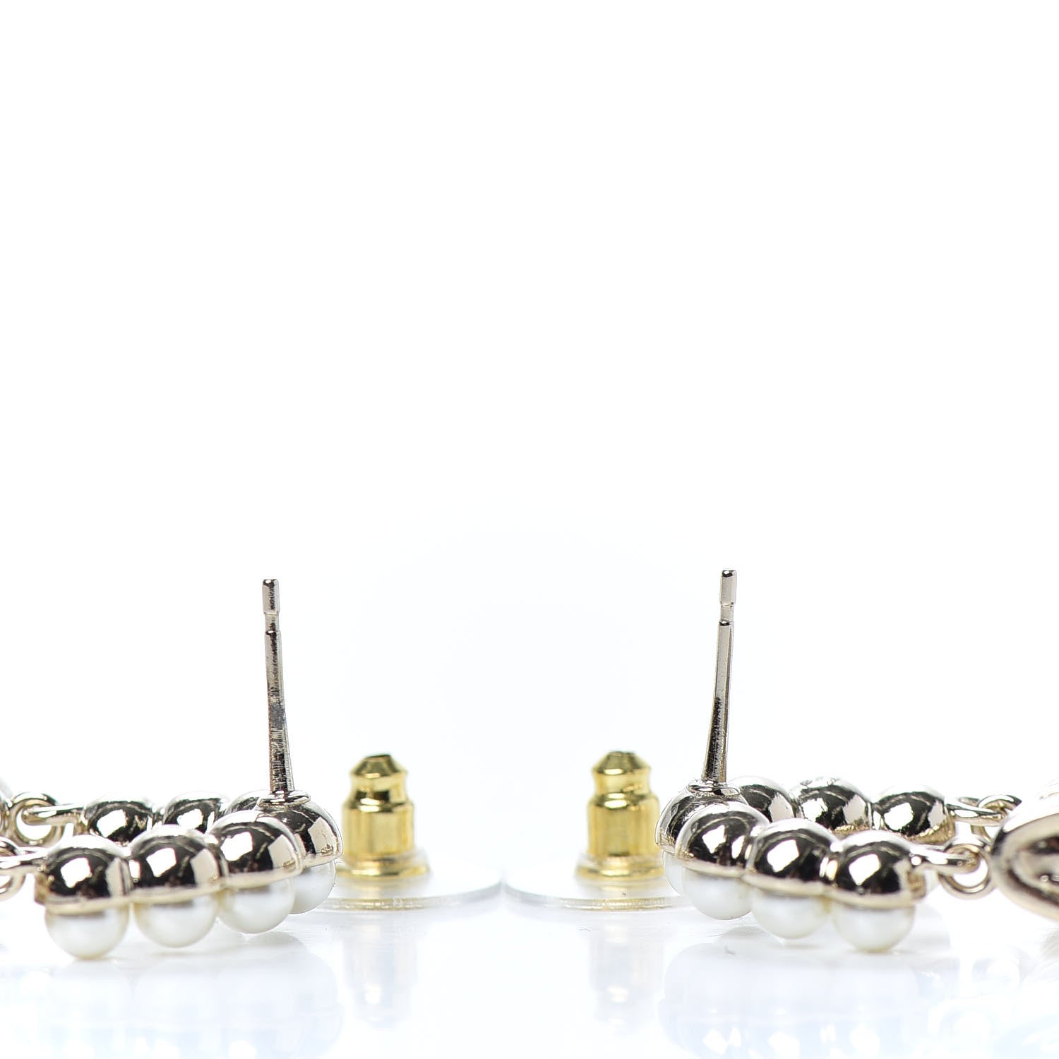 Chanel Pearl Quilted CC Flap Bag Earrings Gold 3 of 4