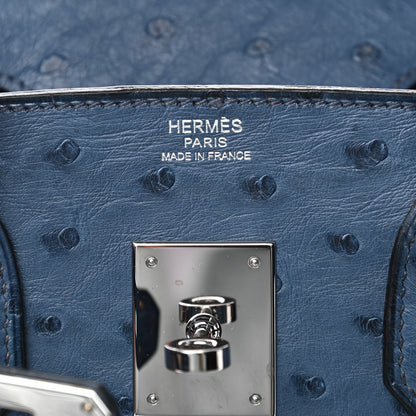 Hermes Ostrich Birkin 30 Bleu Roi 5 of 9