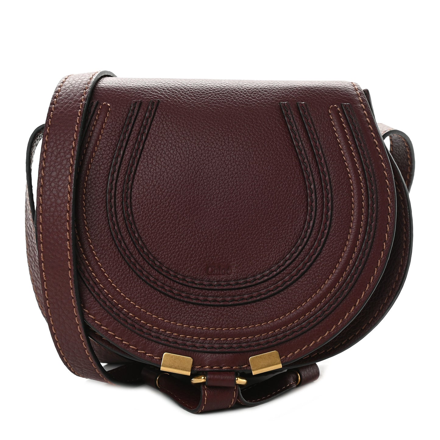 Calfskin Mini Marcie Round Crossbody Bag Wild Purple