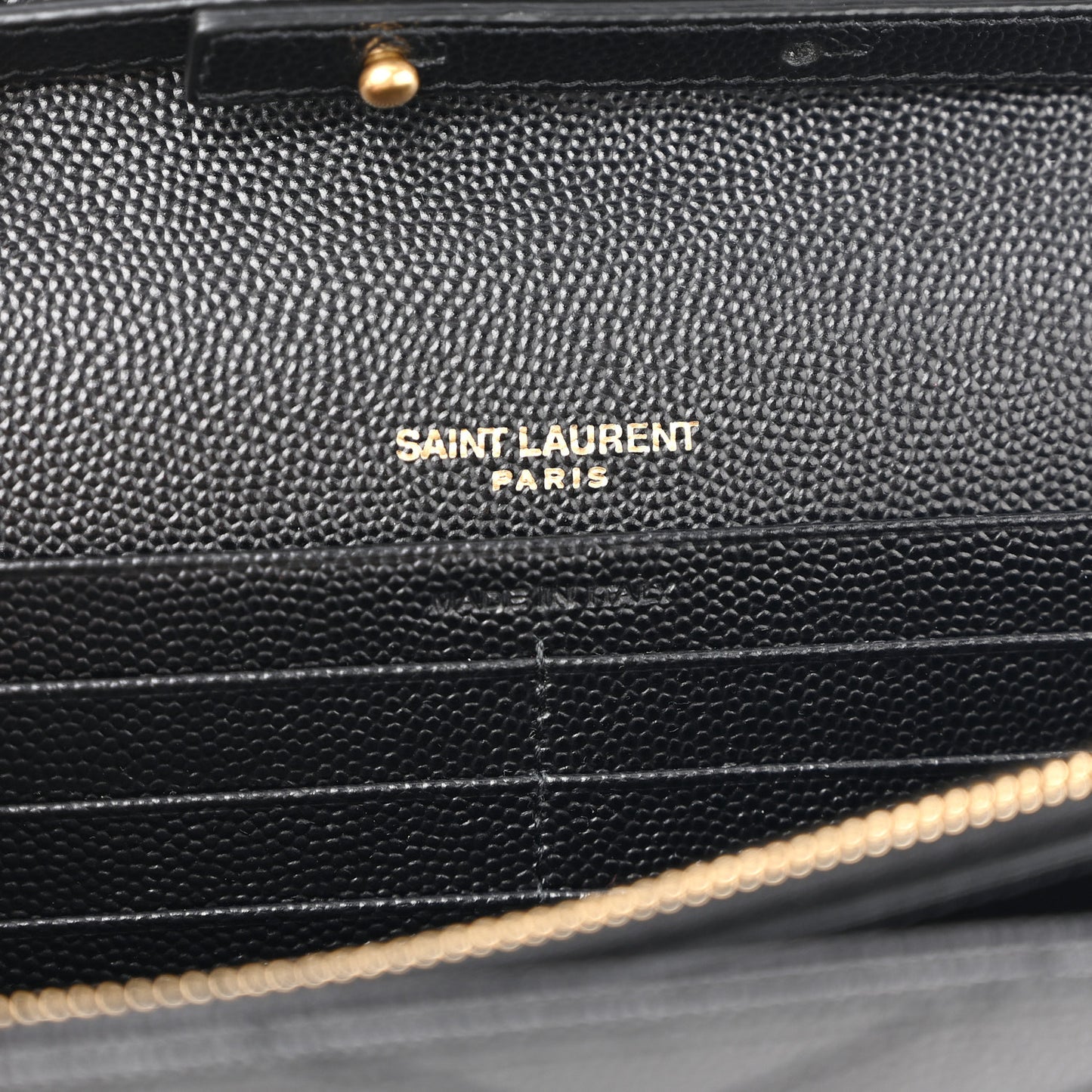 Grain De Poudre Matelasse Chevron Monogram Chain Wallet Black