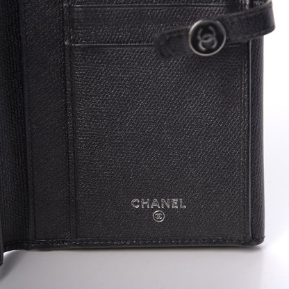 Chanel Grained Calfskin CC Button Long Wallet Black 7 of 9
