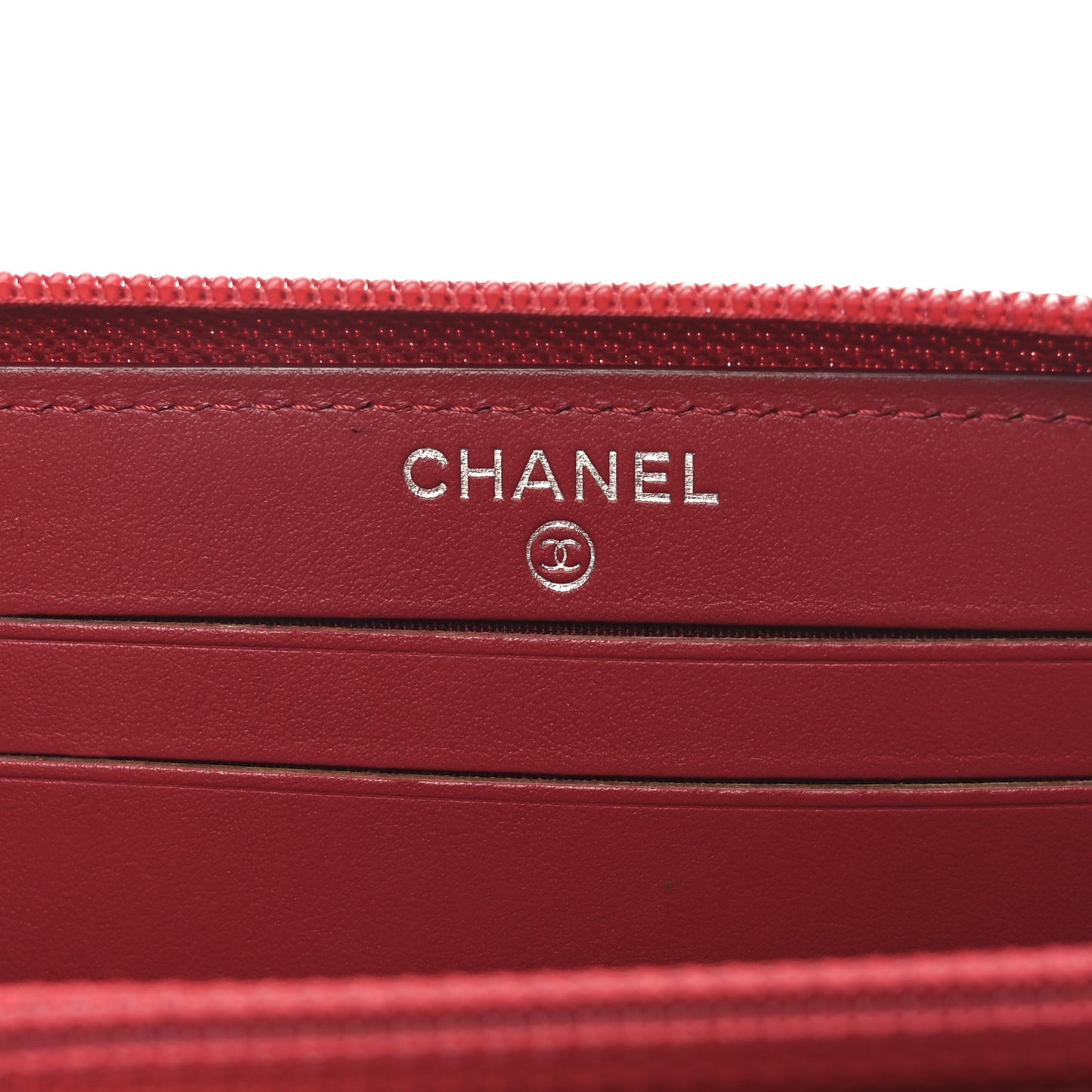 Caviar Quilted Small Boy Zip Around Wallet Red