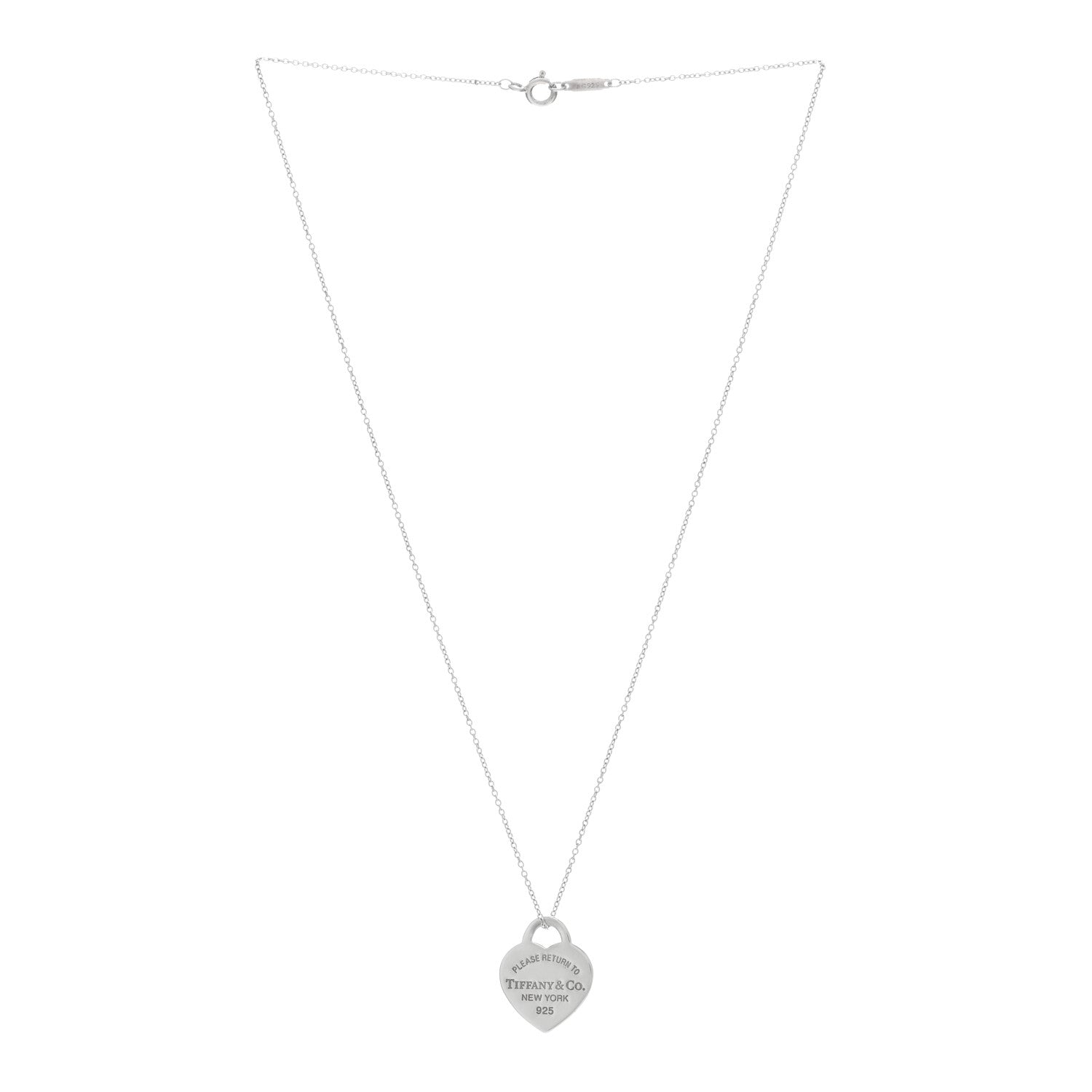 Tiffany Sterling Silver Small Return to Tiffany Heart Pendant Necklace 2 of 5