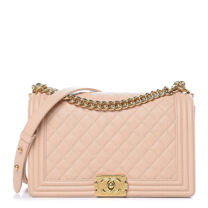 Chanel Caviar Quilted New Medium Boy Flap Light Beige 1 of 14