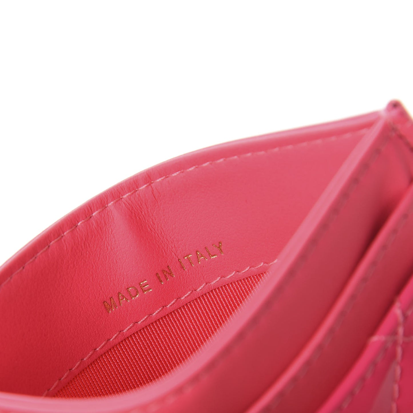 Patent Quilted Card Holder Pink