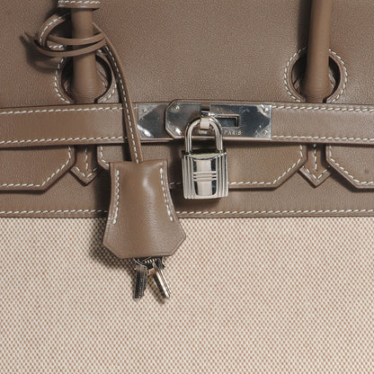 Hermes Toile Swift Birkin 35 Etoupe 8 of 10