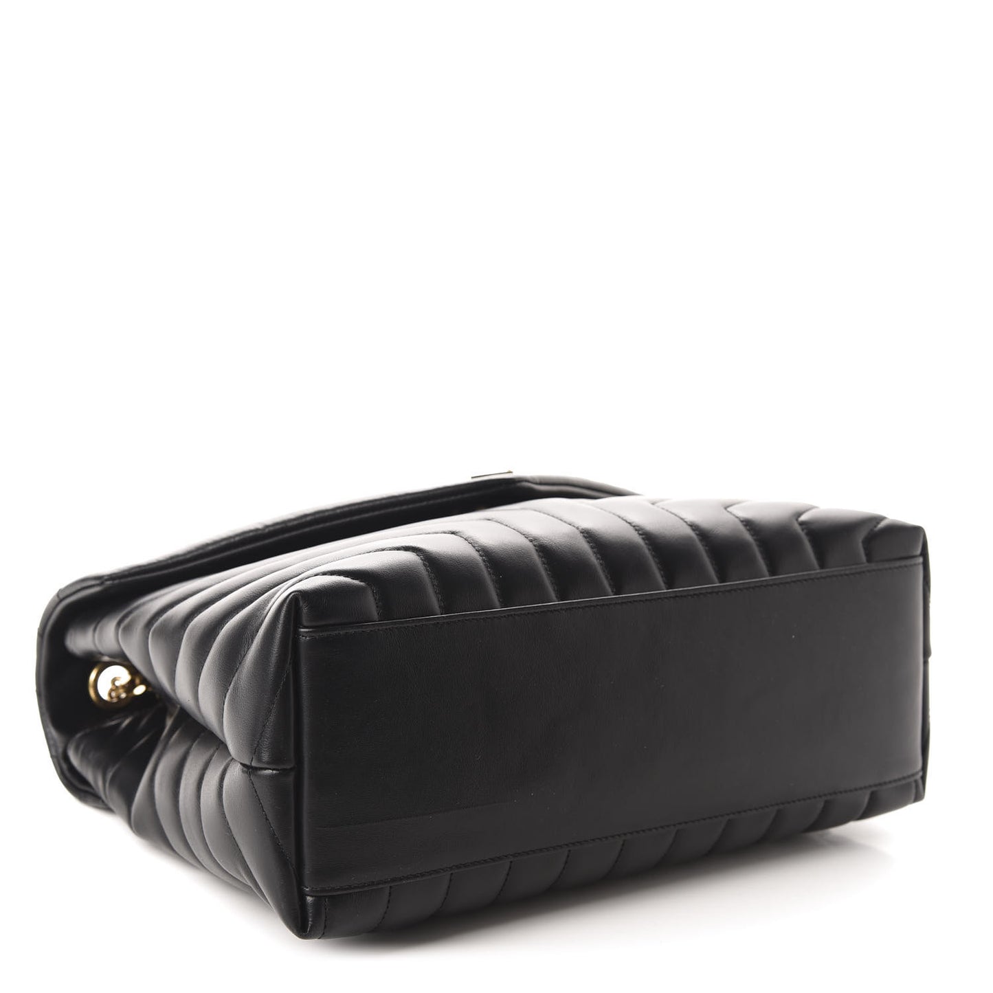 Calfskin Y Quilted Monogram Medium Loulou Chain Satchel Black