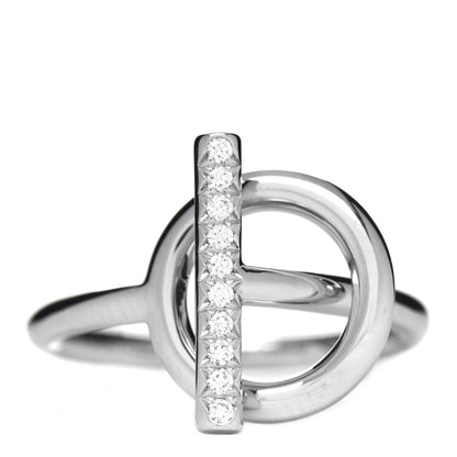 Hermes 18K White Gold Diamond PM Echappee Ring 49 5 1 of 5