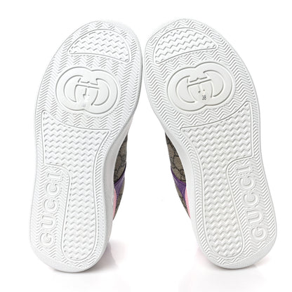 Gucci Calfskin GG Supreme Monogram Perforated Womens Platform 55mm Sneakers 38 Beige Ebony Sugar Pink Crop Shine Purple 5 of 8