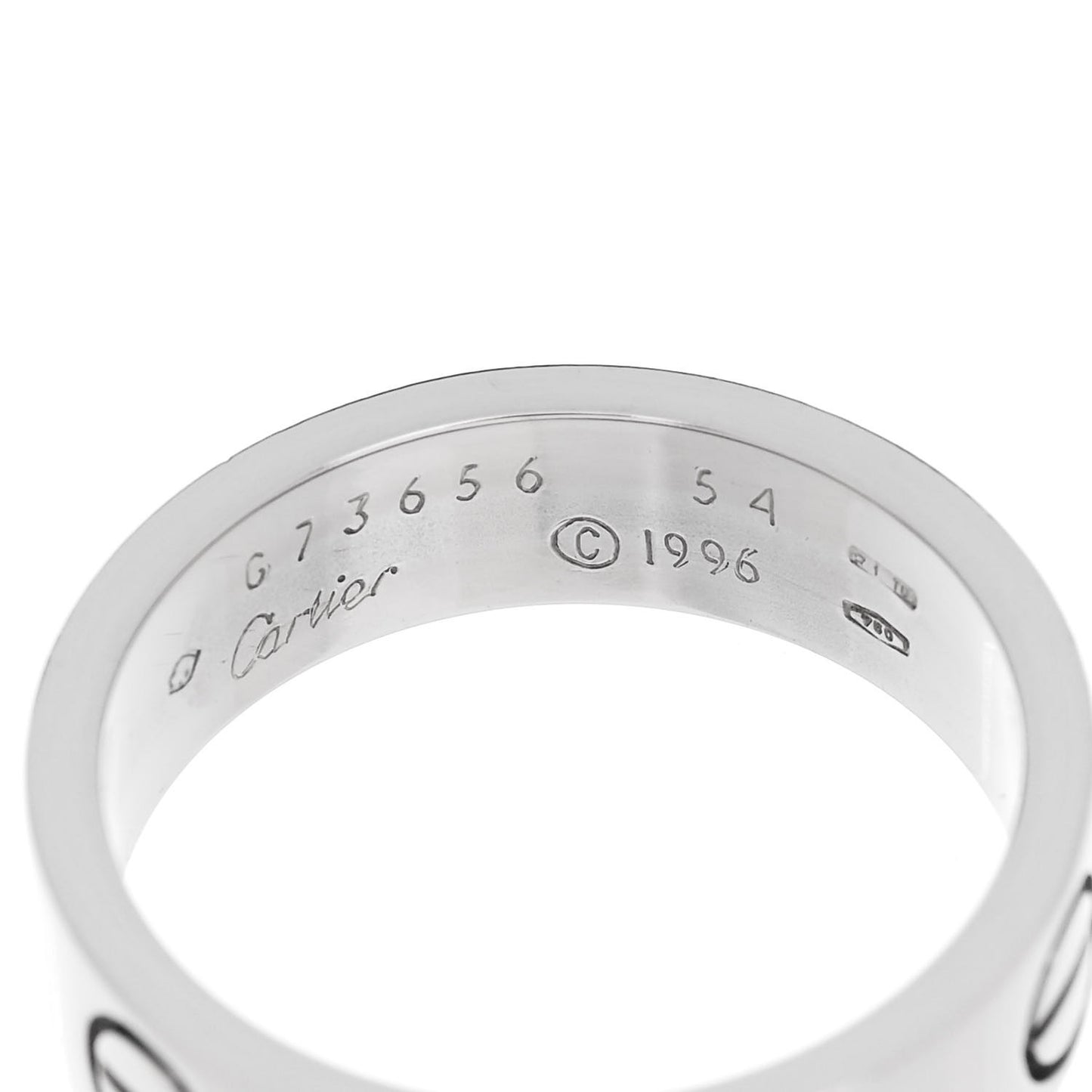 18K White Gold 5.5mm LOVE Ring 54 6.75