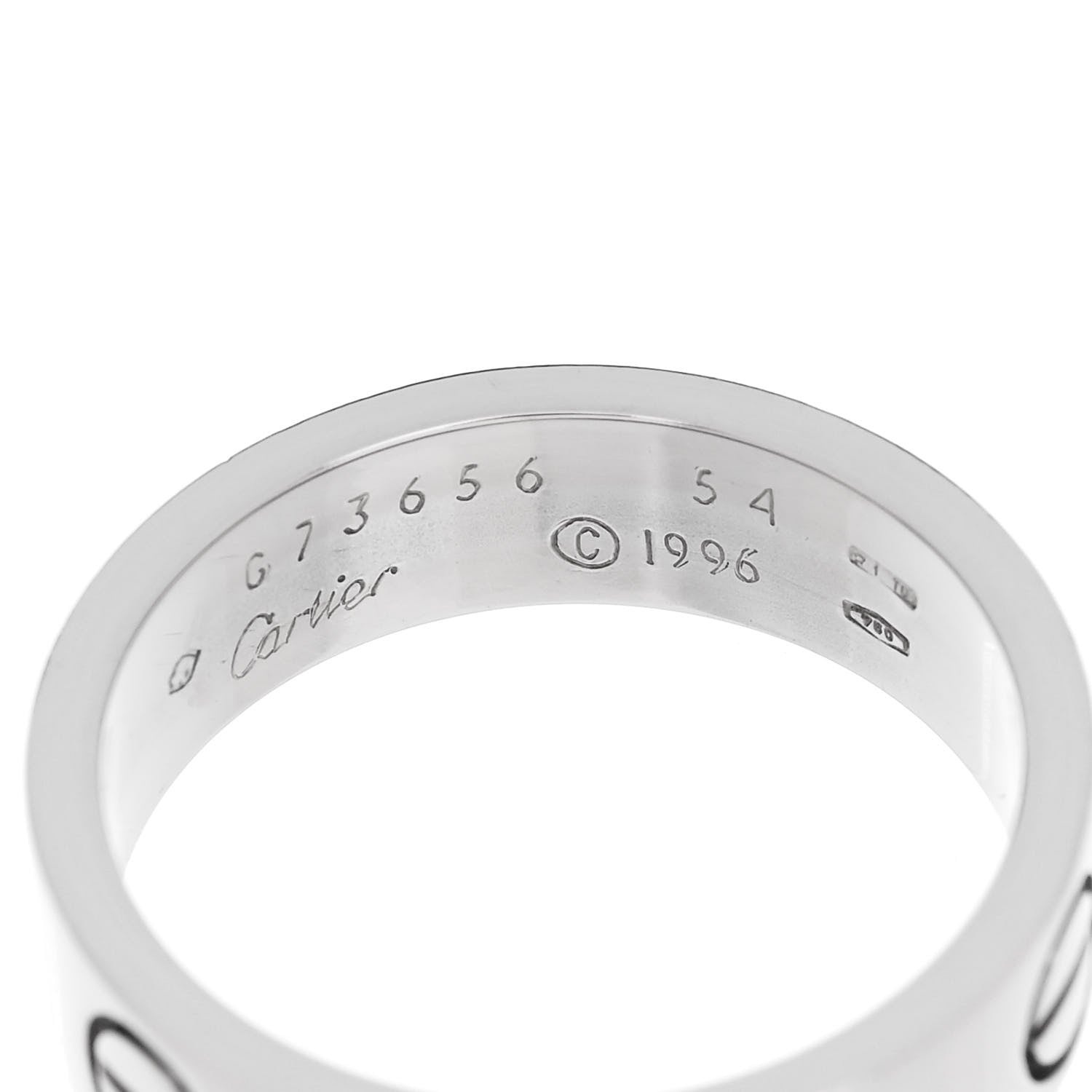 Cartier 18K White Gold 5.5mm LOVE Ring 54 6.75 4 of 4
