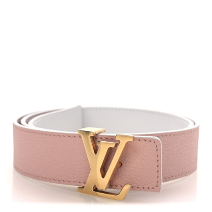 Louis Vuitton Taurillon Calfskin LV Initiales Reversible Belt 80 32 White Pink 2 of 7