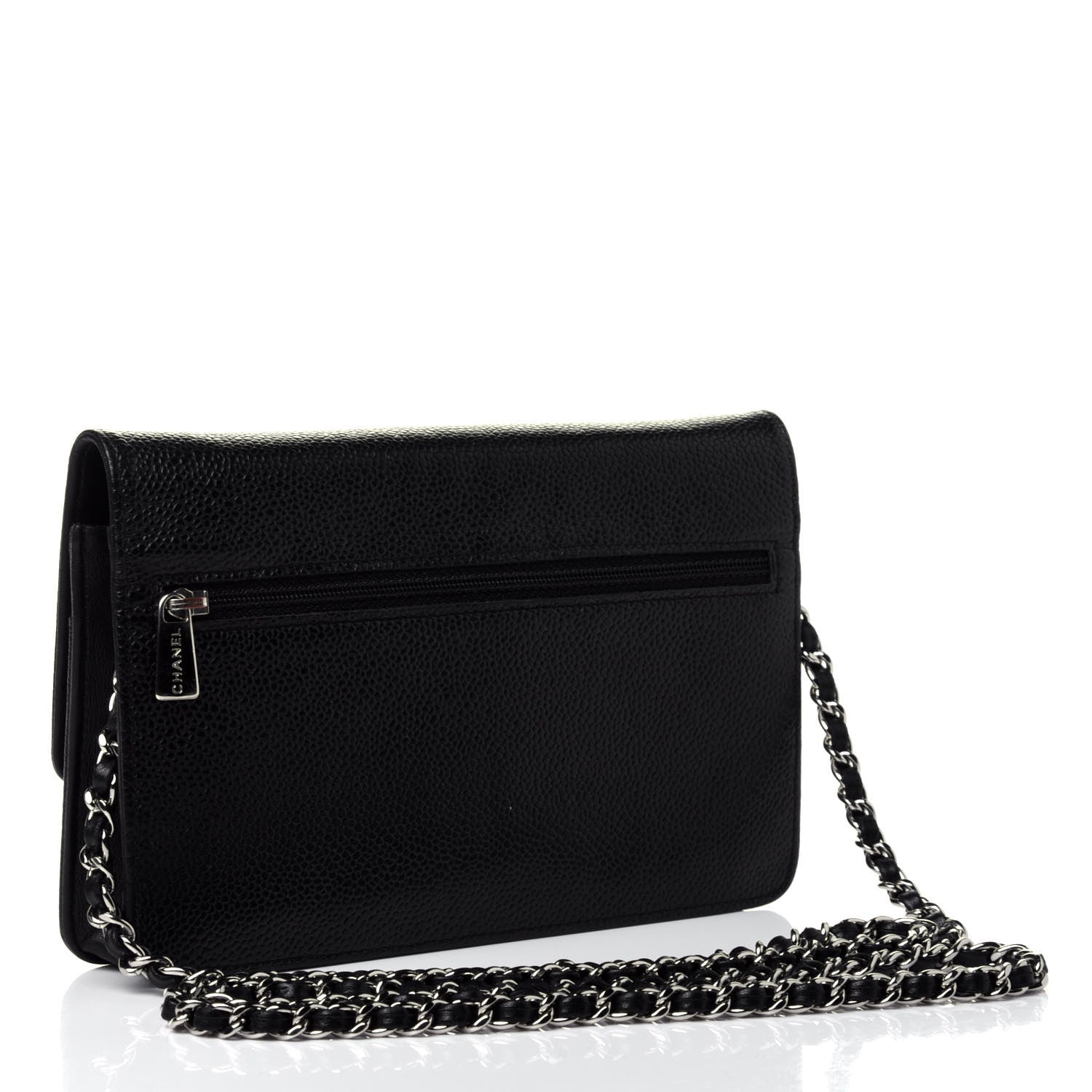 Chanel Caviar Timeless CC Wallet On Chain WOC Black 2 of 4