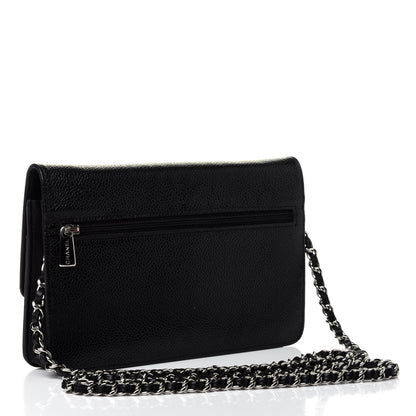 Chanel Caviar Timeless CC Wallet On Chain WOC Black 2 of 4