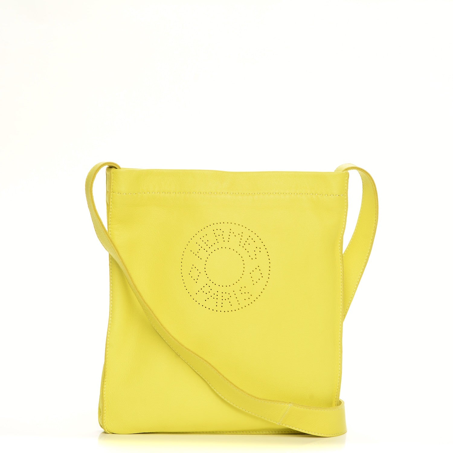 Hermes Lambskin Clou De Selle Pouch Sulphur 1 of 7