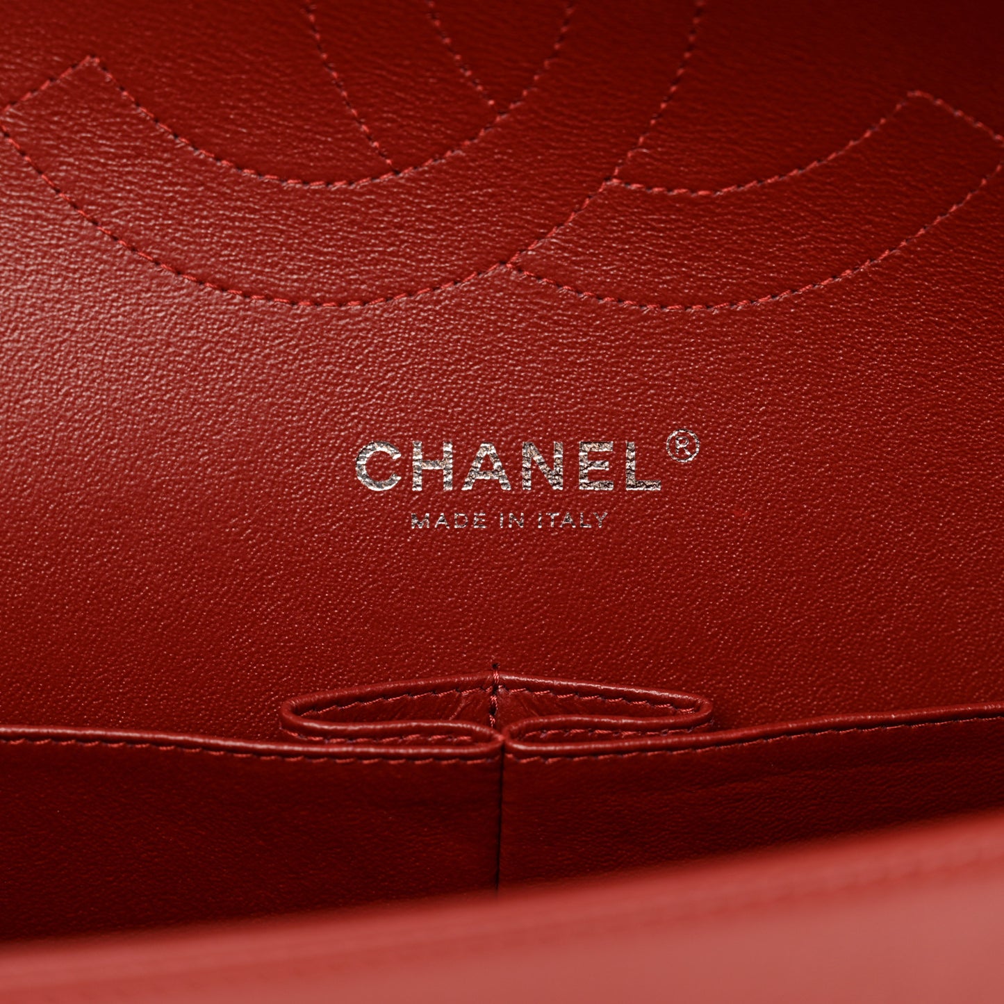 Patent Quilted Jumbo Double Flap Dark Red
