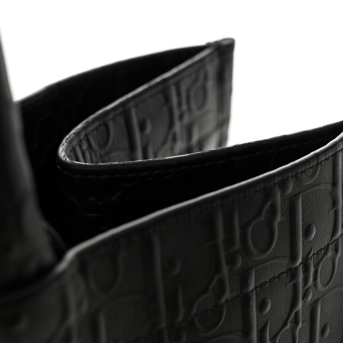 Oblique Calfskin Embossed Large Book Tote Black