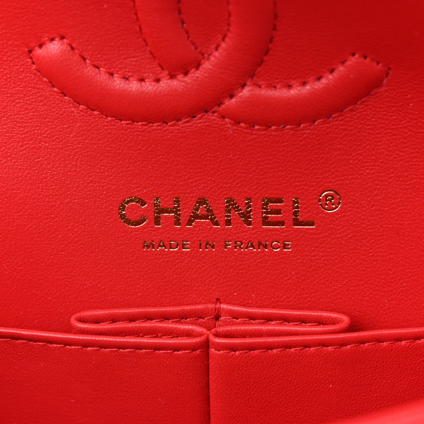 Caviar Quilted Small Double Flap Red