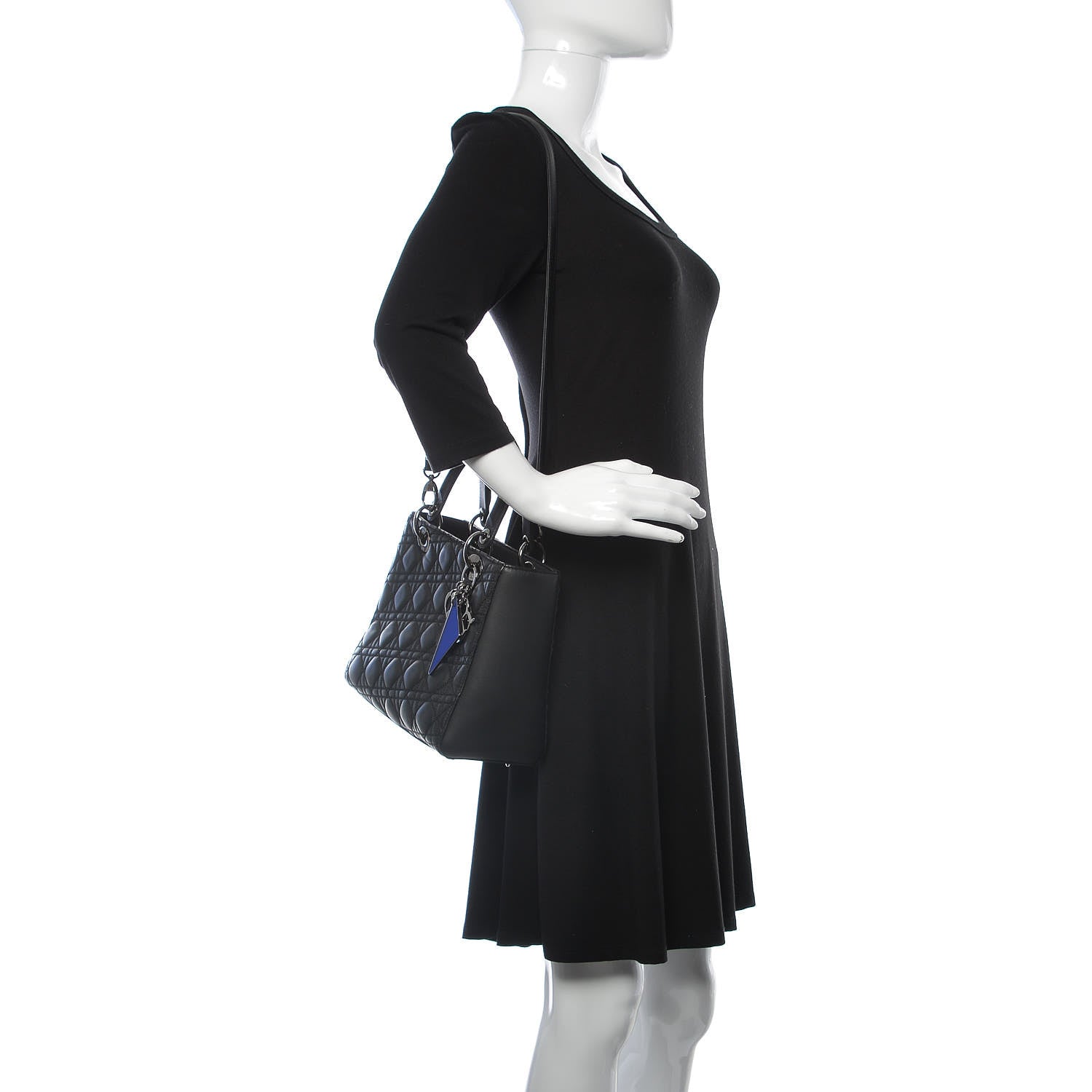 Christian Dior Calfskin Cannage Medium Anselm Reyle Lady Dior Black 2 of 11