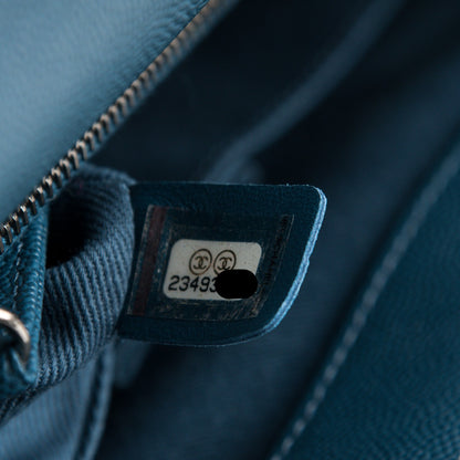 Chanel Caviar Quilted Small Coco Handle Flap Blue 8 of 8