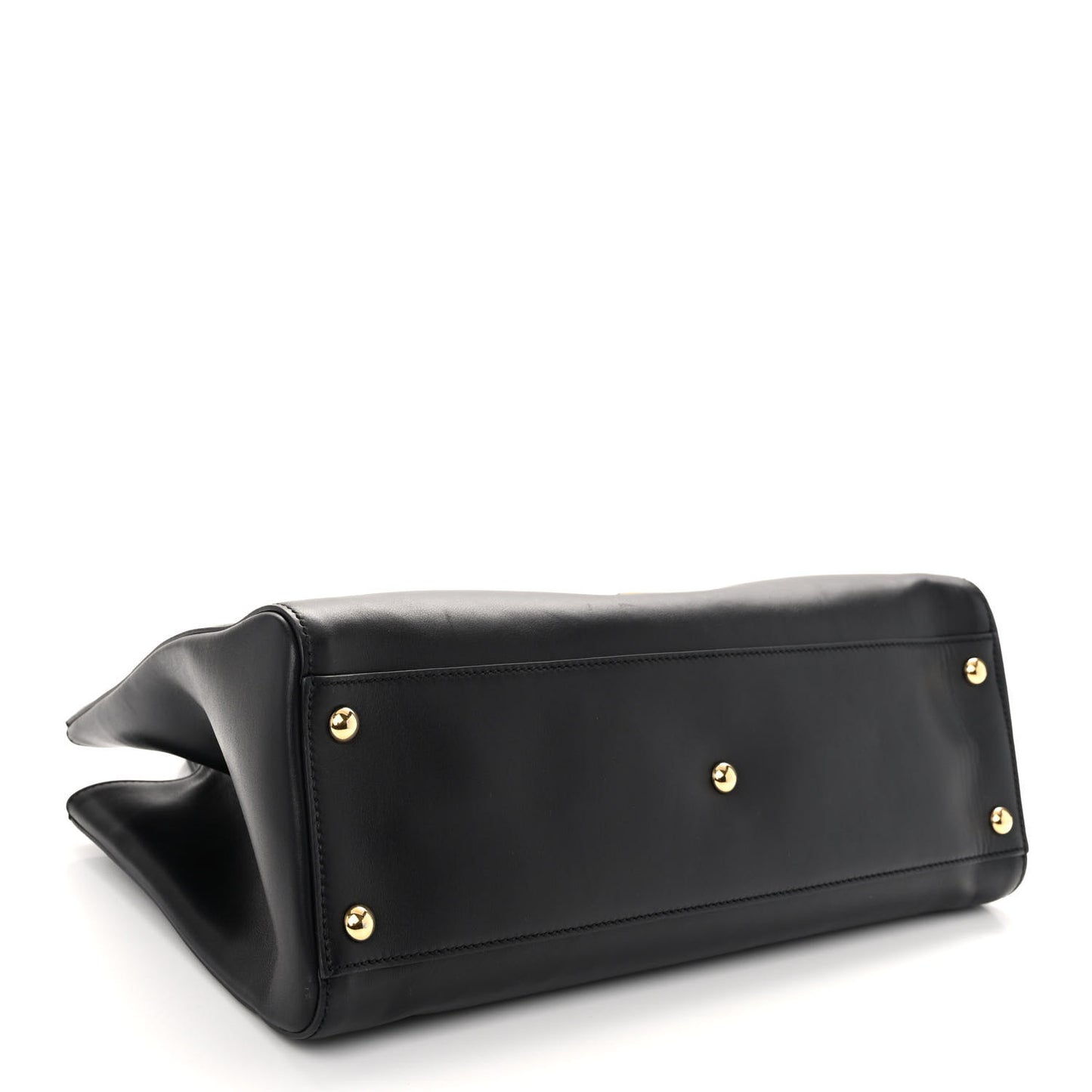 Calfskin Large Sylvie Top Handle Tote Black