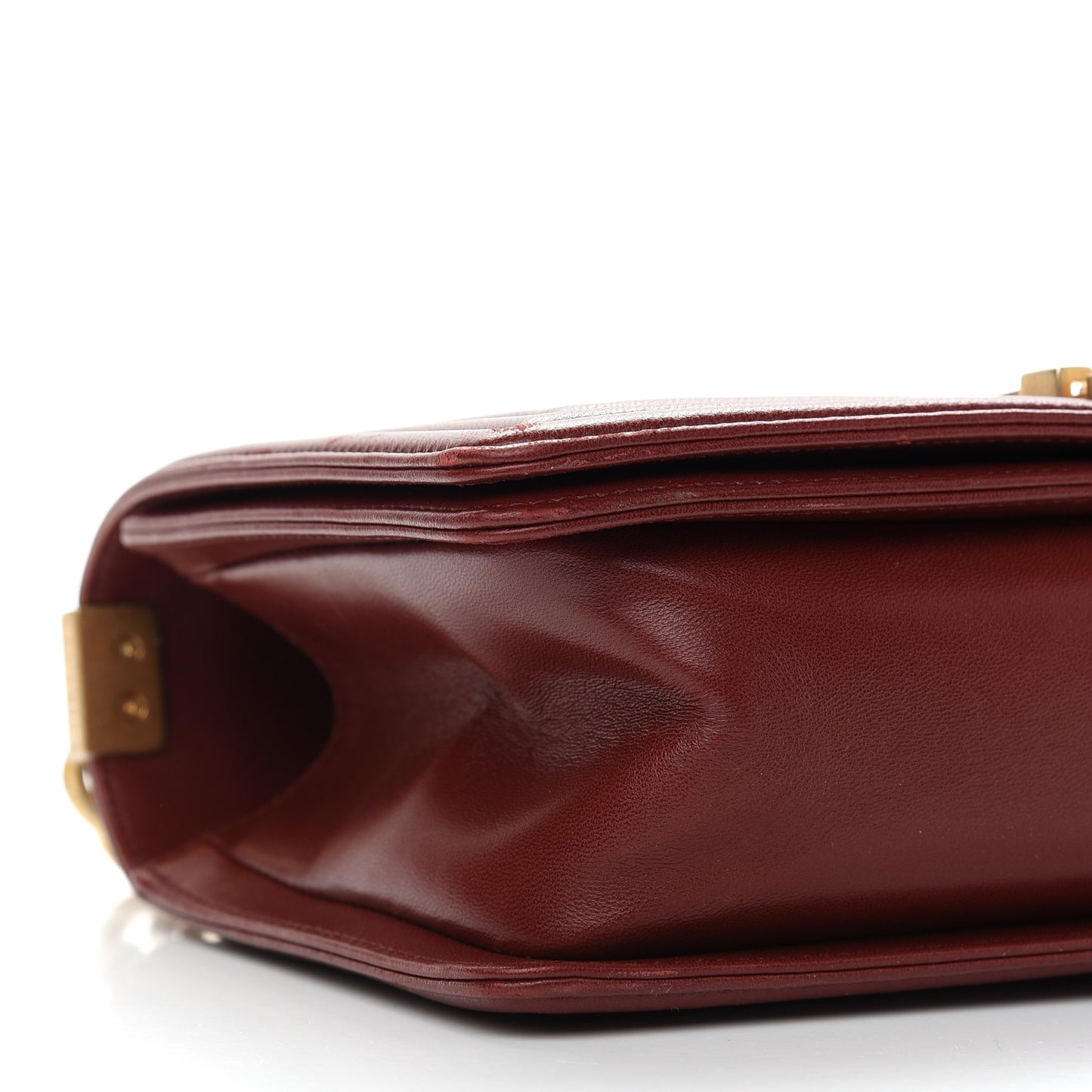 Lambskin Quilted Medium Boy Flap Dark Red