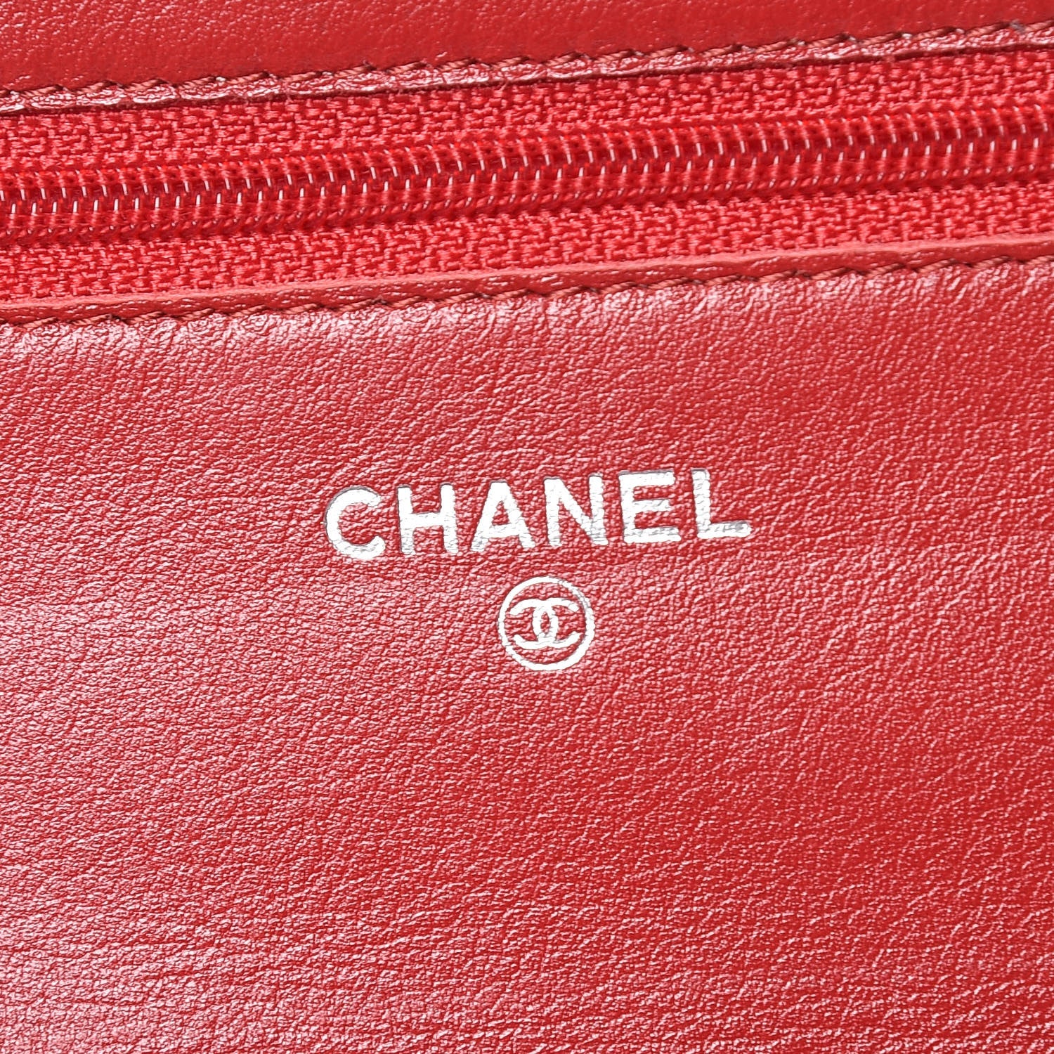 Chanel Caviar Timeless CC Wallet On Chain WOC Red 6 of 10