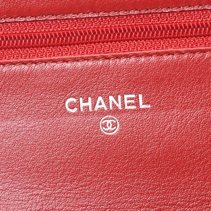 Chanel Caviar Timeless CC Wallet On Chain WOC Red 6 of 10