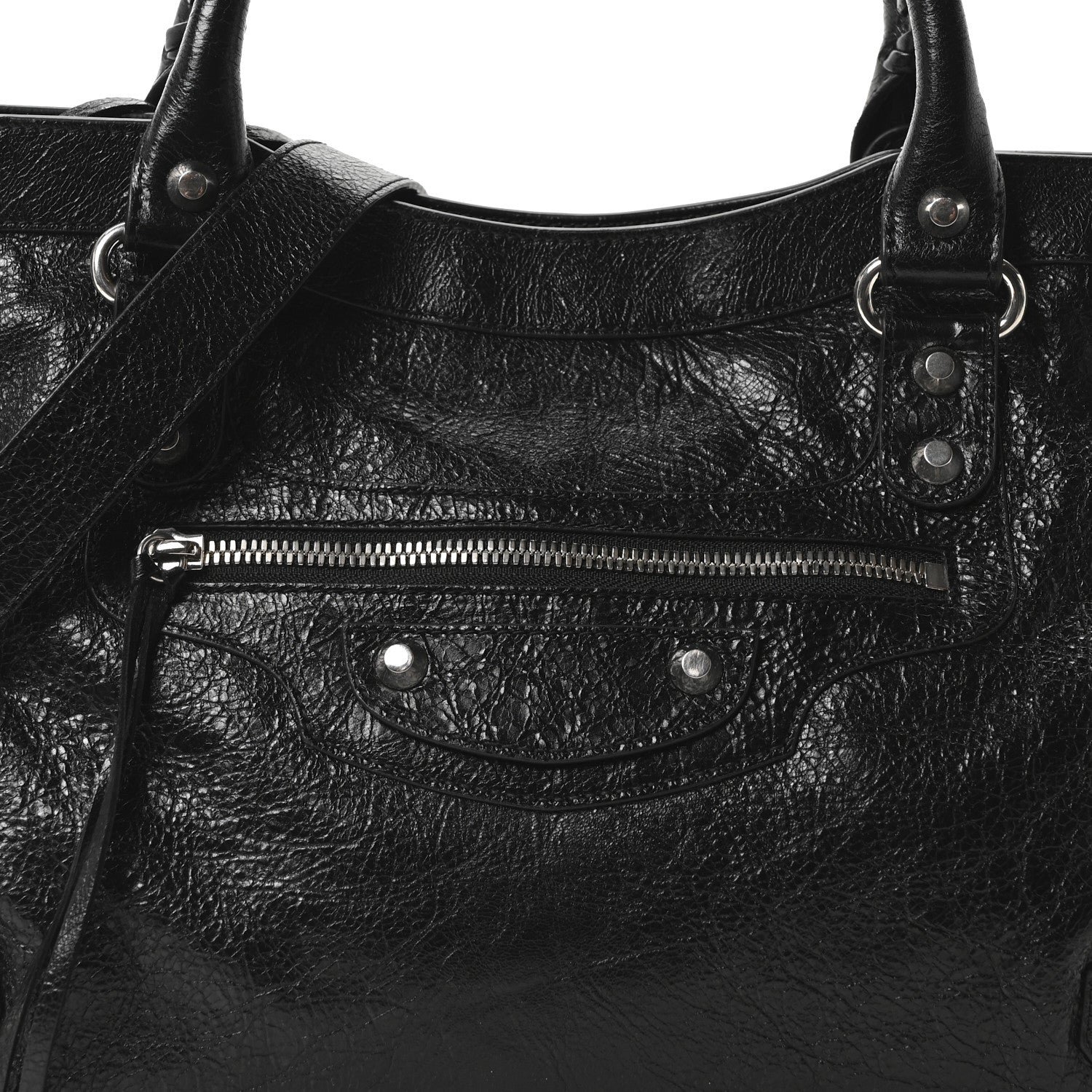 Balenciaga Agneau Arena Silver Hardware Medium Le City Black 8 of 10