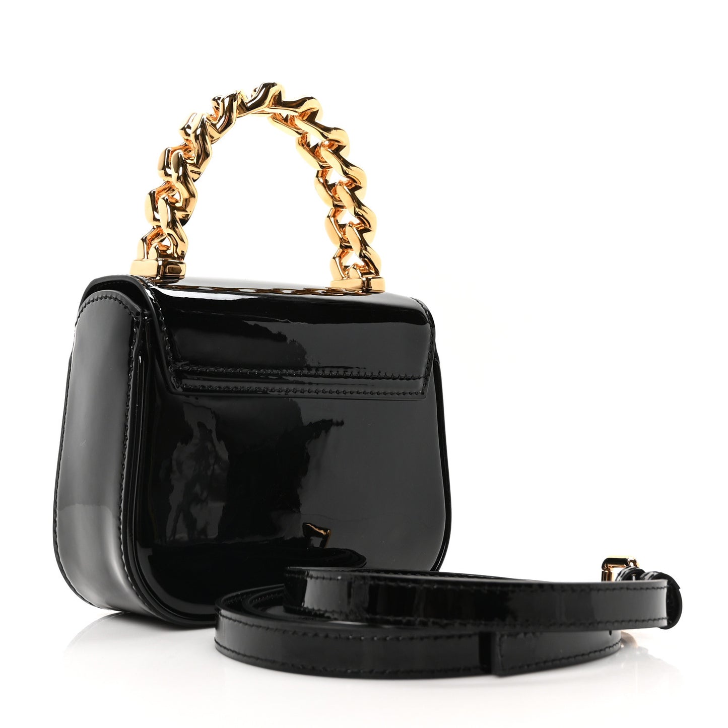 Patent Mini La Medusa Bag Black
